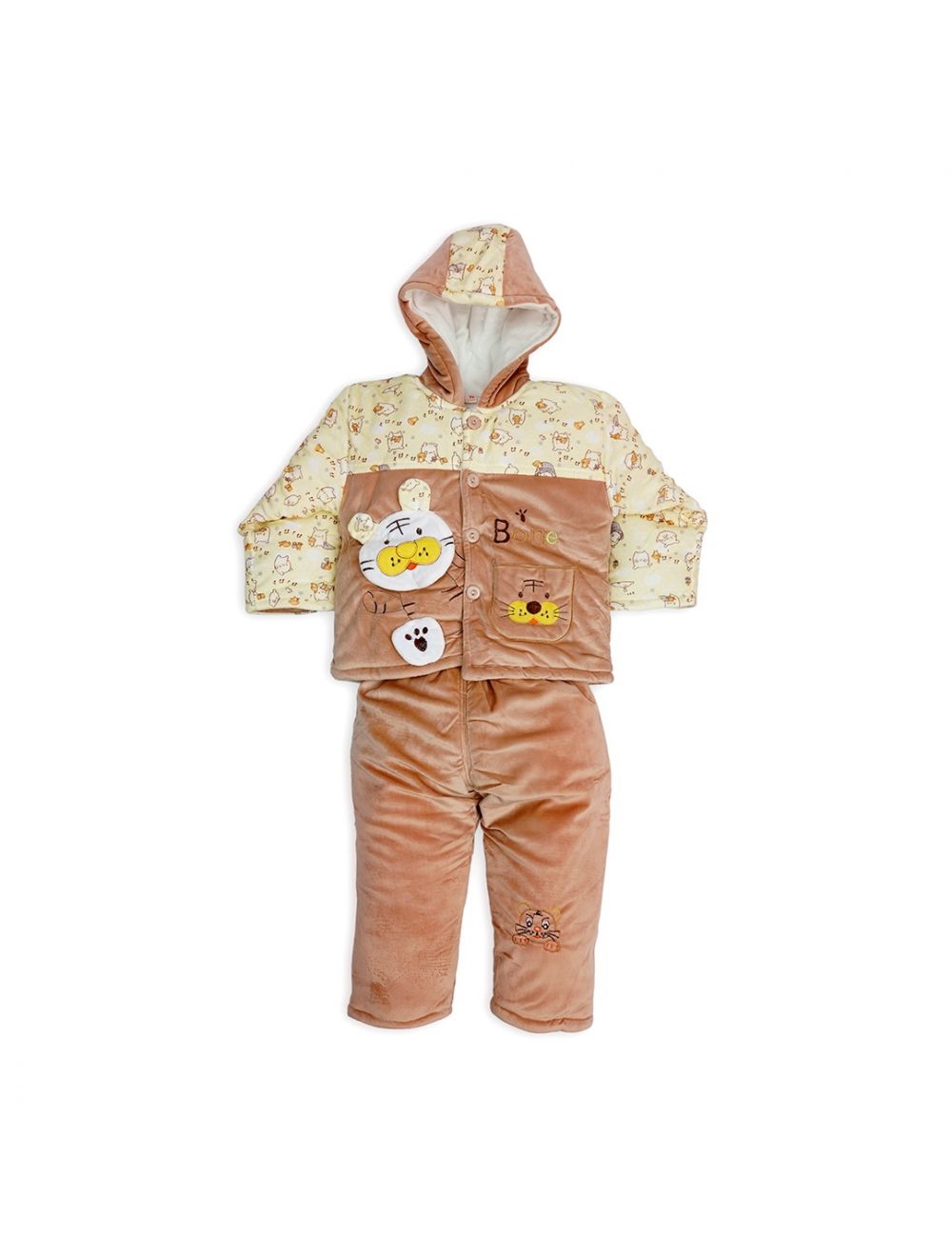 Little Spark Baby Velvet Suit Lion Brown (6-9 Months)